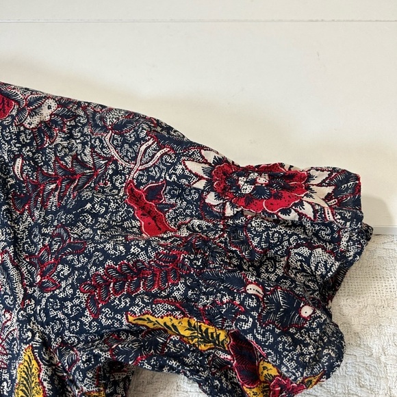 Madewell Ruffle-Sleeve Popover Mini Dress in Bali Blooms Easy fit Size XXL (18) - Picture 10 of 13